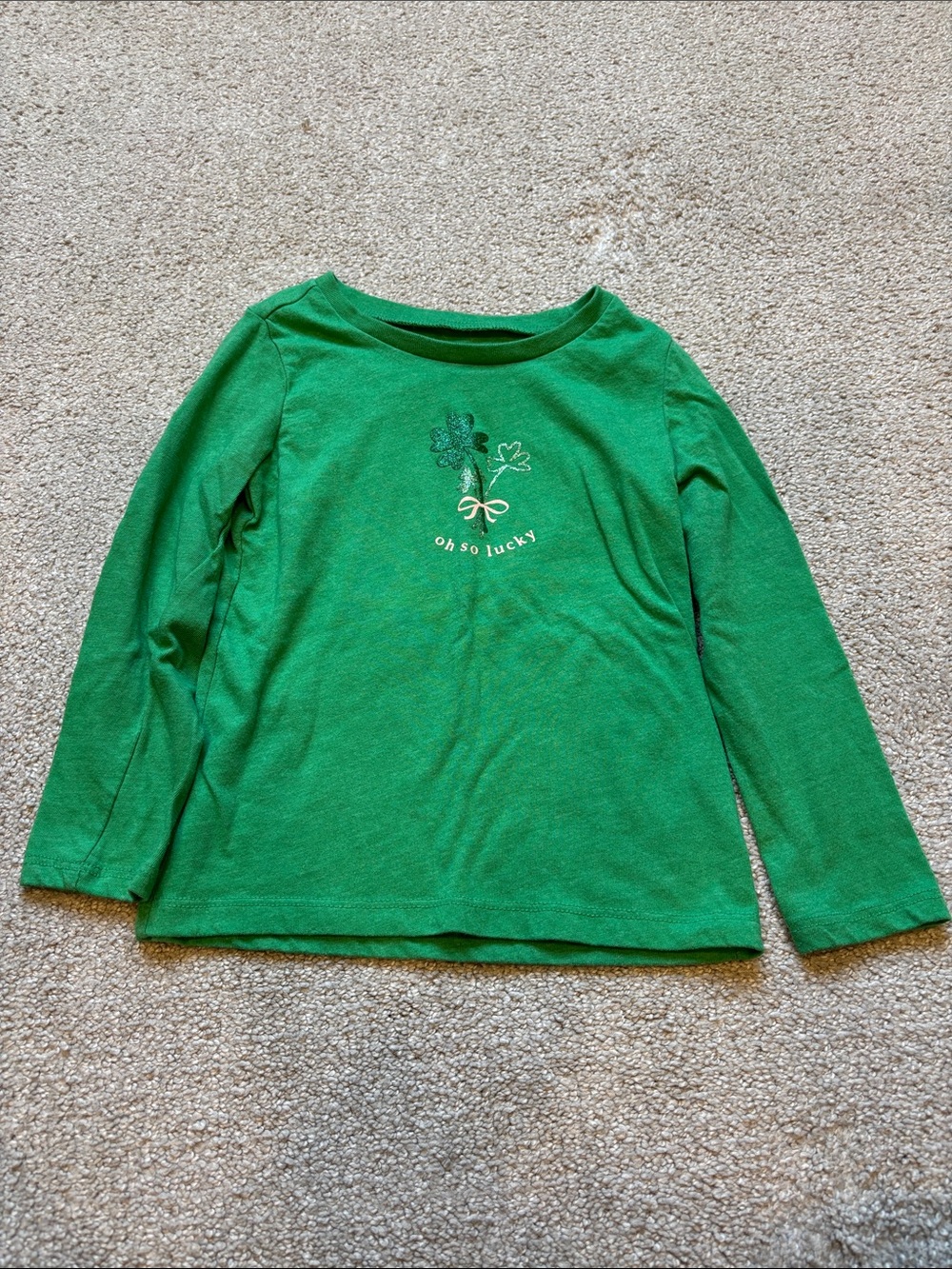 Carter's Green Long Sleeve Tee with Shamrock Graphic